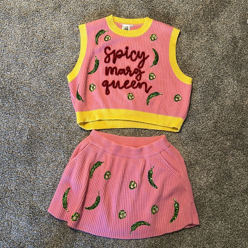 QUEEN OF SPARKLES Blue Two-Piece Set